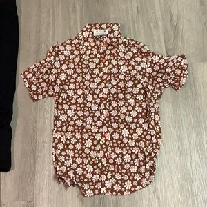 Big Bud Press brown lazy daisy top